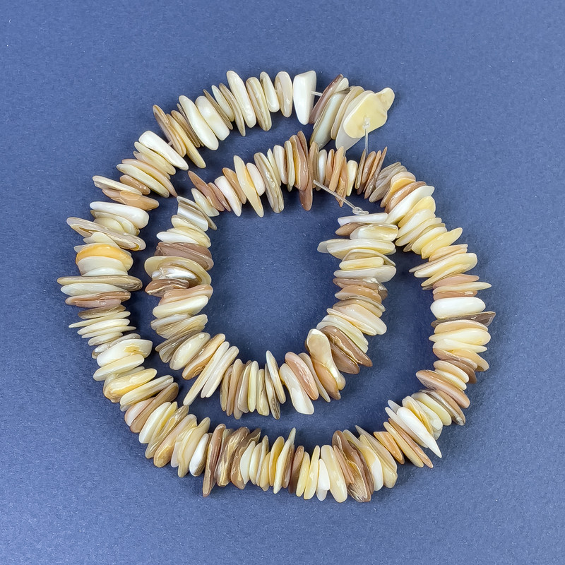 Mărgele de agat perlata granule 10-12×2 mm, pe fir, lungime 37 cm+