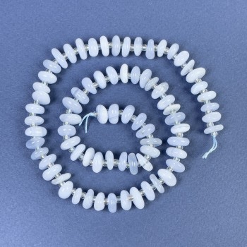 Mărgele din agat albastru, fațetate, 8-10×4 mm, pe șnur, lungime aproximativă 39 cm