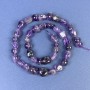 Mărgele din ametist, fațetate, 5-12×10 mm, pe șnur, lungime 40 cm+