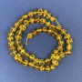 Mărgele de chihlimbar, fațetate, 6×4 mm, cu mărgele de 2 mm, pe șnur, lungime 39 cm