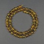 Mărgele de chihlimbar, formă sferică netedă, 6 mm, pe șnur, lungime 39 cm