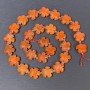 Mărgele Jasper roșu din piatră naturală, formă de floare, diametrul 15×6 mm, gaură de aproximativ 1 mm, mărgele de sticlă de 3 mm, lungime 41 cm