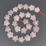 Mărgele din cuarț roz, piatră naturală, formă de floare, diametru 15×6 mm, gaură aproximativ 1 mm, mărgele de tip semințe, diametru 3 mm, lungime 41 cm