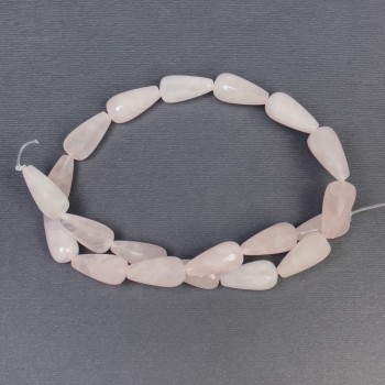 Mărgele din cuarț roz, piatră naturală, formă de lacrimă, diametru 19×10 mm, gaură de aproximativ 1 mm, lungime 42 cm