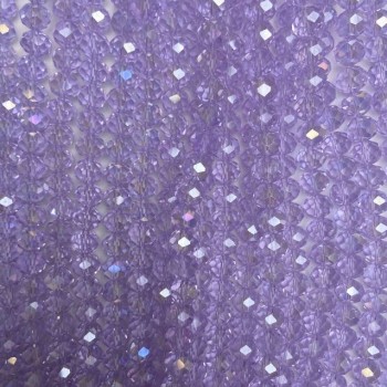 Mărgele din cristal ceh pe fir, transparente mov-liliac cu finisaj benzinat, formă rondel, diametrul aproximativ 8×6 mm, lungime 42 cm