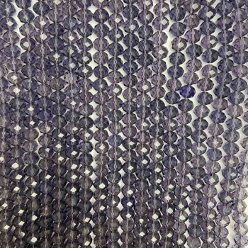 Mărgele de cristal ceh pe fir, mov transparent, rondel facetat, diametrul 8×6,5 mm, lungime 40 cm + -