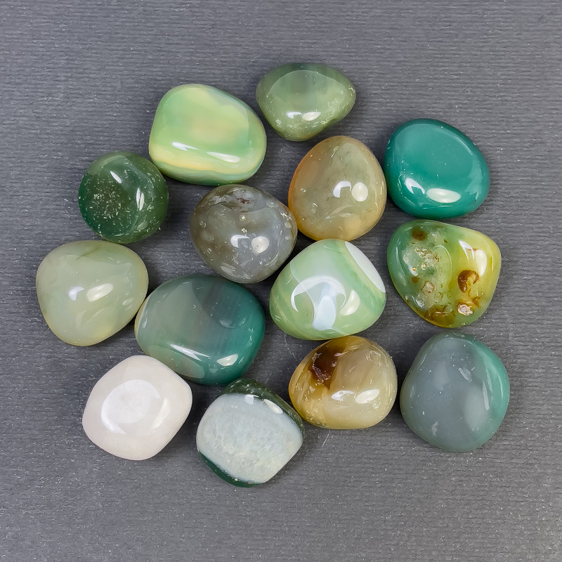 Agat natural — noduri prelucrate, tăiate la fațete, fără gaură, 18-24×16-21 mm (+/-)
