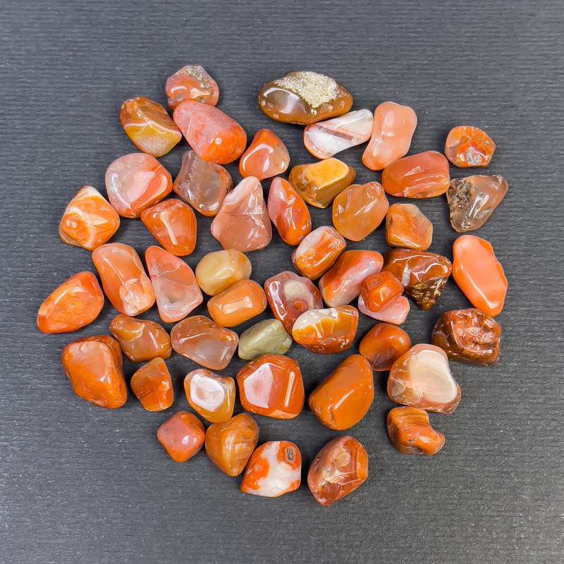 Carneol natural, bucăți facetate fără gaură 8–12×6–9 mm (+-) (pentru 100 g ±)