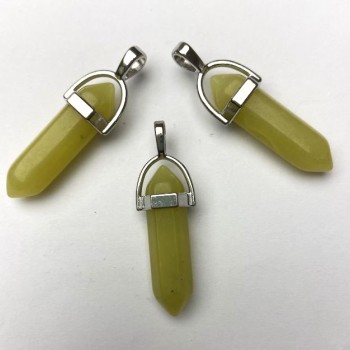 Pandantiv jadeit hexagonal, cristal, sferă 8×31×41 mm