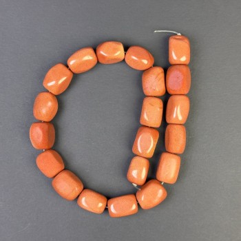 Намистини Авантюрин Золотий пісок галтівка 20х15мм+-на волосіні, довжина 40см+