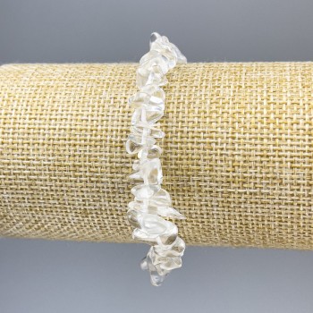 Brățară din cristal de munte fragmente, diametrul 6–10×3 mm, lungime 18 cm, elastică