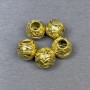 Inserție pentru mărgele, culoare metalică aurie, diametru 9×10 mm, gaură Ø aproximativ 4,5 mm, ambalaj 5 buc