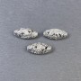 Furnitură, inserție de mărgea argintie, culoare metalică argintiu, diametru 18×8 mm, gaură ~2 mm, ambalare 3 buc.