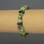 Brățară cu crizoprast tăiat, diametrul 8–12×4 mm, cu mărgele de 3 mm, lungime 18 cm, pe elastic
