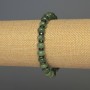 Brățară din cuarț verde căpșună rondel, diametrul 8,5×5 mm, hematit 6×2 mm, lungime 18 cm, pe elastic