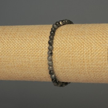 Brățară din labradorit, bile netede, diametru 4–5 mm, lungime 18 cm, pe elastic