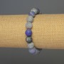 Brățară din agat înghețat, mărgele netede, diametru 10 mm, lungime 18 cm, pe elastic