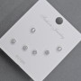 Cercei stud 3,2 mm – metal argintiu, cristale albe