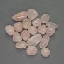 Cuart roz natural, fragmente șlefuite, fără gaură, 11–20 × 10 mm +/- (pentru 100 g +/-)