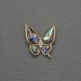 Pandantiv din Haliotis cu Fluture, metal auriu, diametrul 18×19 mm+