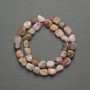 Mărgele din opal roz haltivka, diametrul 11x10 mm, pe șnur, lungime 40 cm+