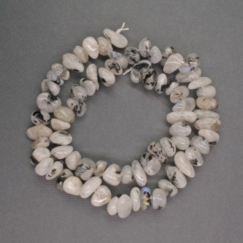 Mărgele din adular, piatră naturală, formă de galetă, dimensiuni 9×10×6 mm ±, lungime 42 cm ±