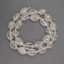 Mărgele din piatră naturală: Cristal de munte, ovale facetate, diametru 10×13 mm ±, mărgele de 4 mm ±, lungime 40 cm ±
