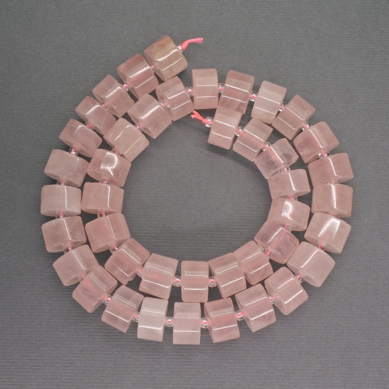 Mărgele din piatră naturală cuarț roz cilindrice, diametru 11×6 mm, lungime 40 cm