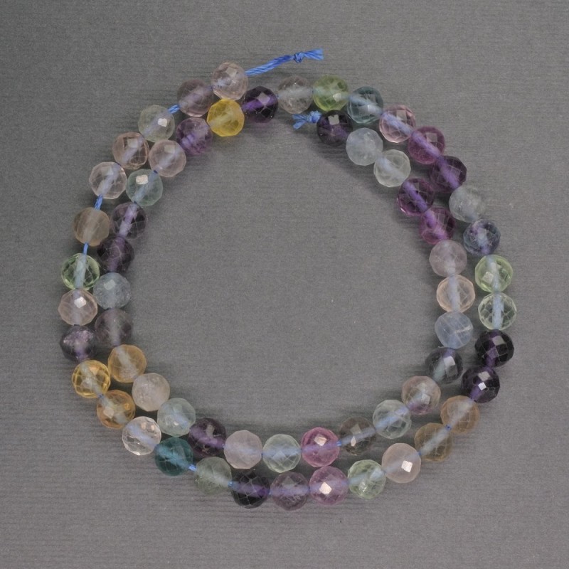 Mărgele din piatră naturală fluorit, bile tăiate, diametrul de 6 mm, lungime 39 cm