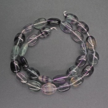 Mărgele din piatră naturală fluororit, oval, dimensiunile 10x14x6 mm, lungime de 40 cm