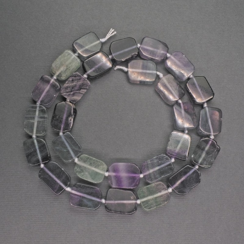 Mărgele din piatră naturală fluororit, dreptunghiulare, diametru 10×13×3 mm, lungime 42 cm