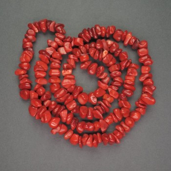 Mărgele naturale din coral roșu, granule, diametrul 8–10 mm, lungime 80 cm