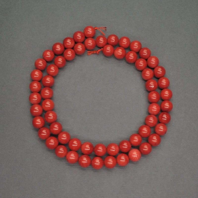 Mărgele din coral roșu natural, formă sferică netedă, diametrul de 6 mm, lungime 40 cm