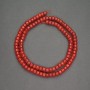 Mărgele naturale din coral roșu, formă rondelle, diametrul 5x3,5 mm, lungime 39 cm