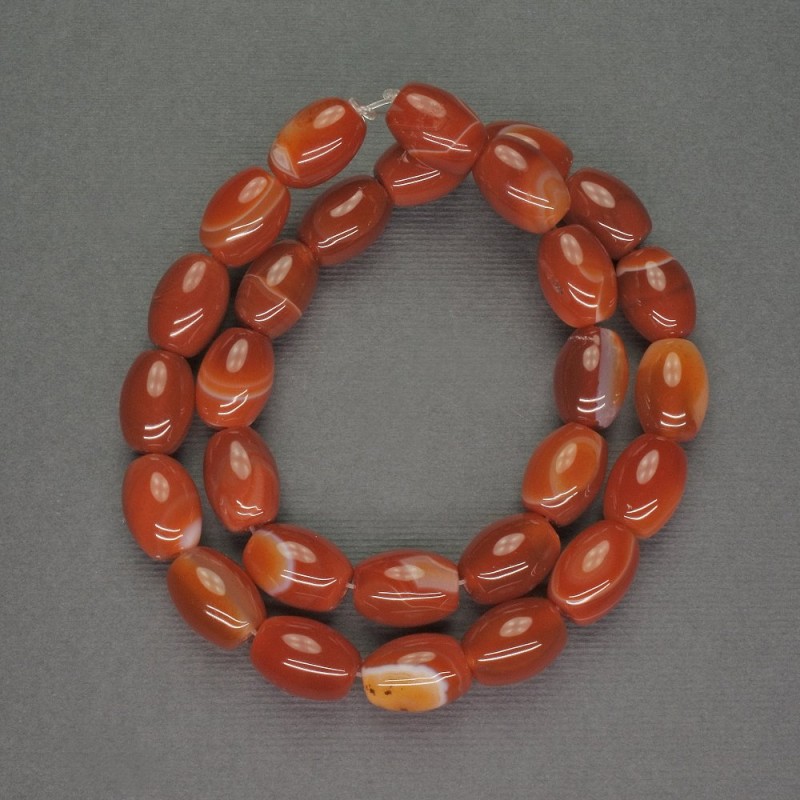 Mărgele naturale de sardonyx de tip baril, diametrul 10x13 mm, lungime 38 cm