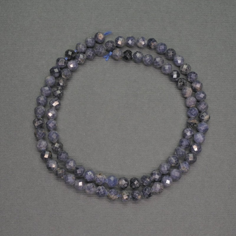 Mărgele din piatră naturală safir, sfere tăiate, diametru 5 mm +/-, lungime 39 cm +/-
