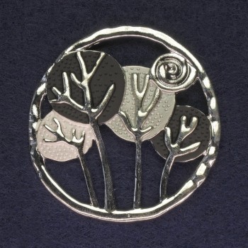 Брошка для платків, кофт, пальто і сумок сріблястий метал на магніті, діаметр 52мм +