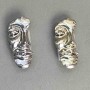 Broșă Accent Față, culoare argintie (amestec) 55×24 mm +/- metal argintiu