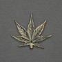 Pandantiv Frunză cu sidef verde 26×30×2 mm +- metal auriu