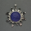Pandantiv Soare din lazurit, 42 mm ±, lungime 48 mm ±, metal argintiu