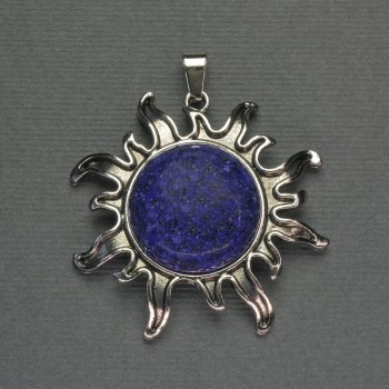 Pandantiv Soare din lazurit, 42 mm ±, lungime 48 mm ±, metal argintiu