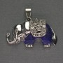 Pandantiv cu elefant din lazurit, 39x34 mm, metal argintiu