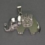 Pandantiv Elefant din nefrit 39x34 mm +/- metal argintiu
