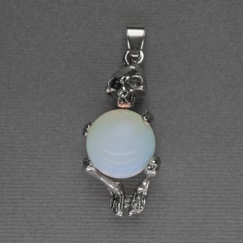 Pandantiv Schelet cu piatră lunară, bilă, diametrul aproximativ 16 mm ± 20x50 mm+