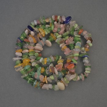 Mărgele asortate «ochi de pisică» pe fir, diametrul 6-10×2-4 mm, lungimea 76 cm+