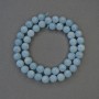 Mărgele din acvamarin, rotunde, netede, diametru 8 mm ± pe șnur, lungime 38 cm+