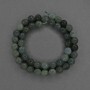 Mărgele de jasper verde facetate, diametrul de 8 mm, pe șnur, lungime 37 cm+
