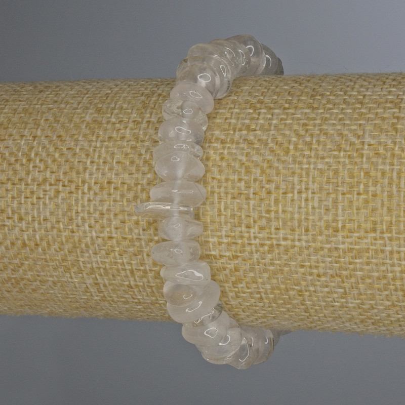 Brățară din cristal de munte facetat, diametru 8-14×4 mm, lungime 18 cm, elastic
