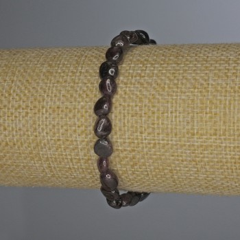 Brățară din granat, fațetat, diametrul 7x6 mm, 18 cm, pe elastic