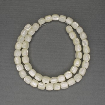 Mărgele baril din sidef, diametrul 8×7,5 mm, lungime 40 cm, pe fir